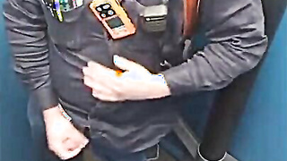 Bearded Hunk Strokes Cock Outdoors in a Porty Potty 2