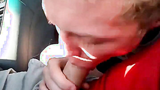 Gargling my mate's huge spunk-pump in the camper