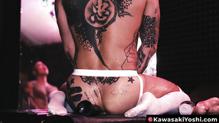 KawasakiYoshi.com - Yoshi Kawasakis intercourse drive is out of manage as he pounds himself with giant faux-cocks