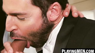 PlayingMen.com - Wooly bootied studunk Oliver Marinho plumbs suited hotty Master Peter