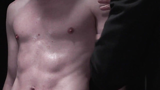 GayForSale.com - Teenie servant plowed condom-free after being finger ready by his father in a dungeon space