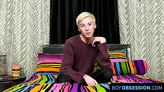 BoyObsession.com - Solo youngster Jax Marnell tears up bootie with fucktoy and masturbates manmeat rigid