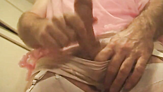 Jizz Globs Keep Falling on Dyanne JO's 20-garter Girdle