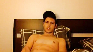 Lad's Amateur Striptease and Cam Wank Off Sesh