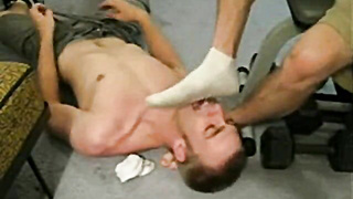 Massive Manstick Idolizes Amateur's Socked Soles