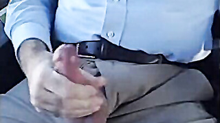 Public Bus Wank: Close-up Spunk Shot