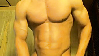 Muscle Boys Flashing Off - Large Bones on Web cam