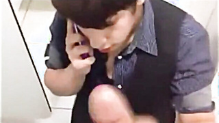 Youngster Takes Thick Penis Ass-fuck and Dt in Public Stall