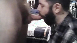 Dad Feeds His Gimp with a Geyser after Heavy Deep throat