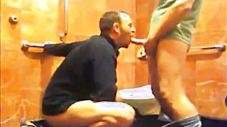 Without a condom Seeding in a Public Toilet