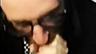 Bearded Dude Deep-throats Multiracial Hard-on in a Public Rest room