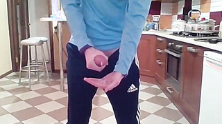 Nutting in my Fresh Kitchen with my Hefty Jizz-shotgun