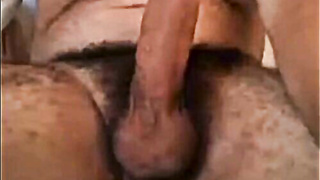 UNSHAVED LATINO PARENT OTTER JERKS HIS HUMUNGOUS SHAFT