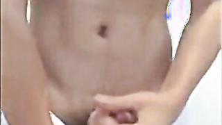 Huge Man-meat Twunk Milks Off In The Bathroom