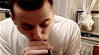 Bulky Amateur Gargles a Ginormous Black Spunk-pump