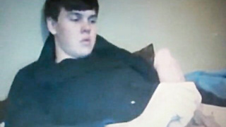 Plump Man Jacks His Large Schlong on Web cam