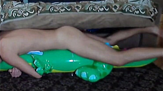 Lad Rails His Inflatable Alligator Hump Fucktoy