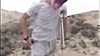 Hairy man with a Meaty Erection Outdoors