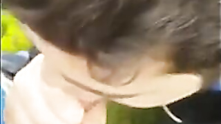 Lad Inhales Thick Shaft Outdoors and Drinks Spunk