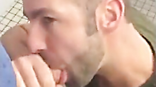 Wolf gives oral pleasure in a public wc - amateur bummer pornography