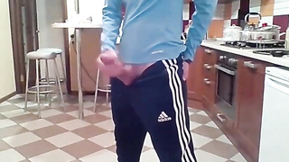 Jizzing in my Fresh Kitchen with my Giant Pecker