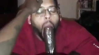 Phat Black Weenie Oral job by Amateur Schlong Eater