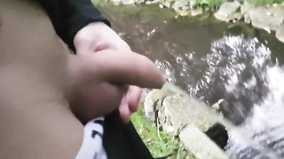 Peeing Outdoors with a Humungous Rod Lad