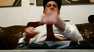 Torned Boy Jerks His Fat Schlong to a Web cam Ejaculation