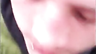 Giant-Man sausage Youngster Gargles Outdoors