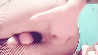 Chinese Crossdresser Ejaculates Forearms-Free-for-all with Fake penis