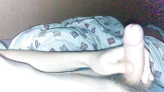 Wanking my man sausage and jizzing stiff