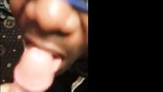 Black Twunk Guzzles White Spunk in Bi-racial Fellatio
