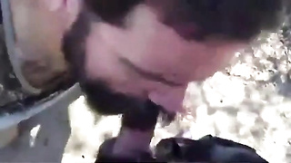 Bearded Dad Gives Facial cumshot in the Forest 2