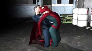Superman Pounds Spiderman