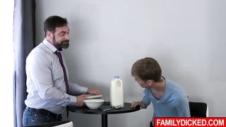 Enormous furry teddy Kristofer Weston pummeling youthful lad