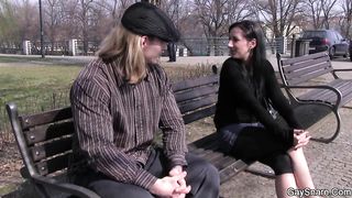 Mighty dude gives head and rails fag jizz-shotgun