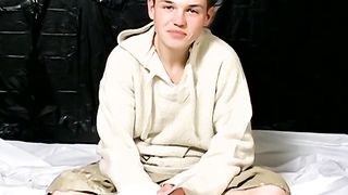 Sweetest youngster Jeremiah Johnson self deep throats in smoking solo