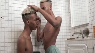 2 Latino Twins twunks Tugging-off In The shower