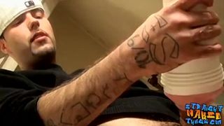 Thug uses Fleshlight on his Massive Schlong after Frigging it