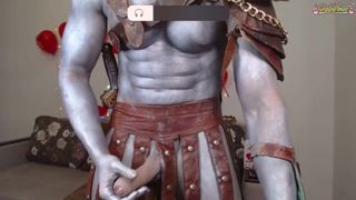 Handsome Gladiator Strokes of Lengthy Meatpipe with Good-Sized Head