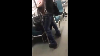 Japanese youngster gets ORAL from elder guy in a subway