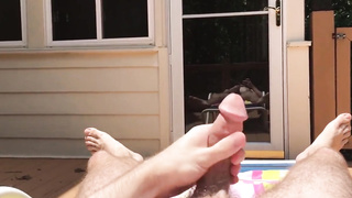 Cumming While Outside Tanning
