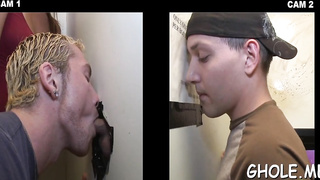 Whacking off thru a fuck hole