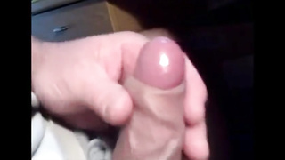 wanking a load from my small uncut cock
