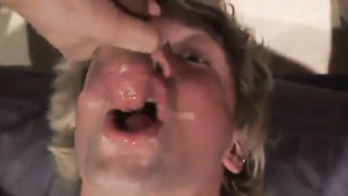 Fucking the twink's mouth and cumming on his face 2