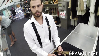 Molten faggot lovemaking in the store